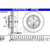 Jeu de 2 disques de frein ATE - 24.0122-0160.1