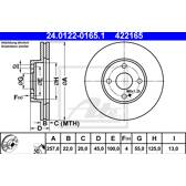 Jeu de 2 disques de frein ATE - 24.0122-0165.1