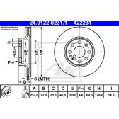 Jeu de 2 disques de frein ATE - 24.0122-0231.1