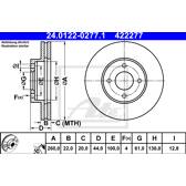 Jeu de 2 disques de frein ATE - 24.0122-0277.1