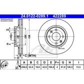 Jeu de 2 disques de frein ATE - 24.0122-0289.1