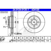 Jeu de 2 disques de frein ATE - 24.0124-0120.1