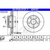 Jeu de 2 disques de frein ATE - 24.0124-0121.1
