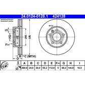 Jeu de 2 disques de frein ATE - 24.0124-0128.1