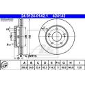 Jeu de 2 disques de frein ATE - 24.0124-0142.1