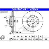 Jeu de 2 disques de frein ATE - 24.0124-0149.1