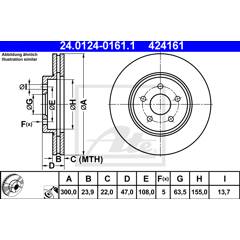 Jeu de 2 disques de frein ATE - 24.0124-0161.1
