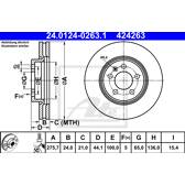 Jeu de 2 disques de frein ATE - 24.0124-0263.1