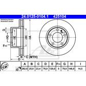Jeu de 2 disques de frein ATE - 24.0125-0104.1