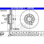 Jeu de 2 disques de frein ATE - 24.0125-0105.1