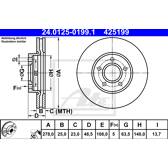 Jeu de 2 disques de frein ATE - 24.0125-0199.1