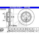 Jeu de 2 disques de frein ATE - 24.0322-0160.1