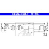 Flexible de frein ATE - 24.5174-0526.3
