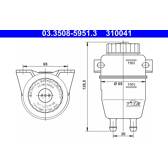 Fluid Reservoir, brake fluid ATE - 03.3508-5951.3