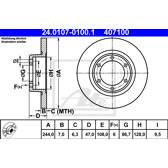 Brake disc set (2) ATE - 24.0107-0100.1
