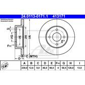 Brake disc set (2) ATE - 24.0113-0171.1