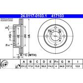 Brake disc set (2) ATE - 24.0117-0103.1