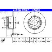 Brake disc (per unit) ATE - 24.0122-0262.1