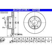 Brake disc set (2) ATE - 24.0123-0108.1