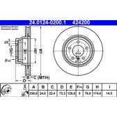 Brake disc (per unit) ATE - 24.0124-0200.1