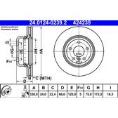 Brake disc (per unit) ATE - 24.0124-0239.2