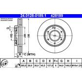 Brake disc set (2) ATE - 24.0128-0189.1
