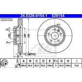 Brake disc (per unit) ATE - 24.0328-0154.1