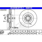 Brake disc (per unit) ATE - 24.0330-0115.1