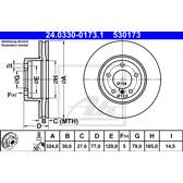 Brake disc (per unit) ATE - 24.0330-0173.1
