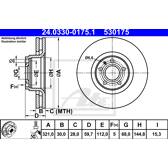 Brake disc (per unit) ATE - 24.0330-0175.1