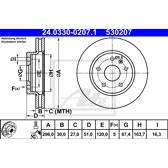 Brake disc (per unit) ATE - 24.0330-0207.1