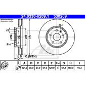 Brake disc (per unit) ATE - 24.0330-0209.1