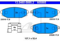 Front brake pad set