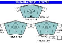 Front brake pad set