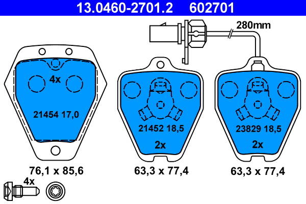 Front brake pad set
