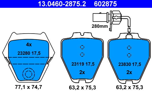 Front brake pad set