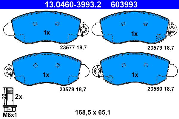 Front brake pad set