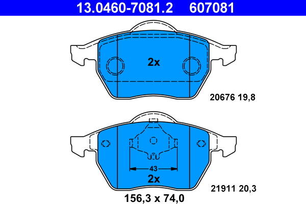 Front brake pad set