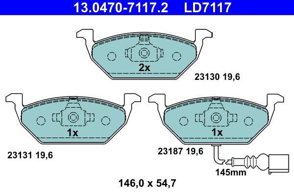 Front brake pad set