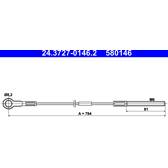 Handbrake cable ATE - 24.3727-0146.2