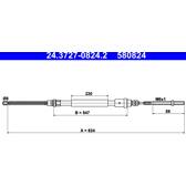 Handbrake cable ATE - 24.3727-0824.2