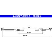 Handbrake cable ATE - 24.3727-0825.2