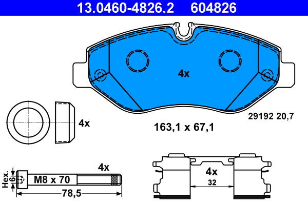 Front brake pad set