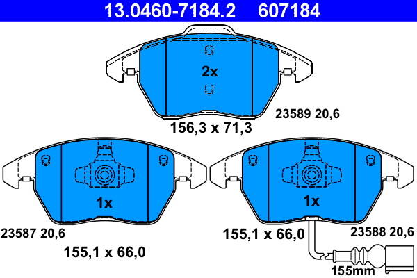 Front brake pad set
