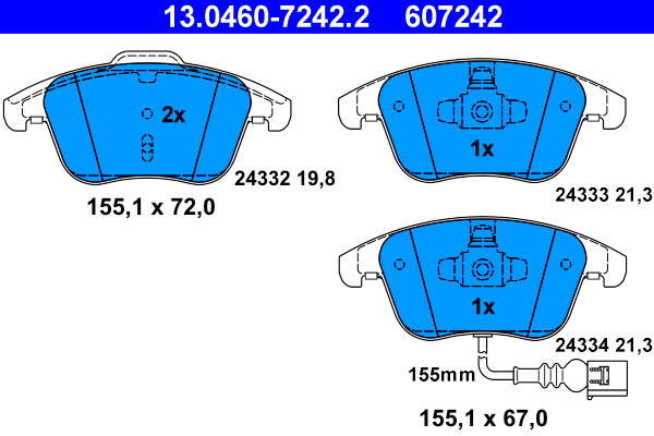 Front brake pad set