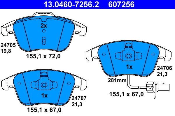 Front brake pad set