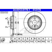 Brake disc set (2) ATE - 24.0312-0178.1