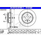 Brake disc set (2) ATE - 24.0312-0188.1