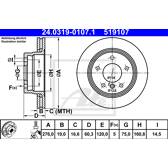 Brake disc set (2) ATE - 24.0319-0107.1