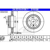 Brake disc set (2) ATE - 24.0319-0108.1